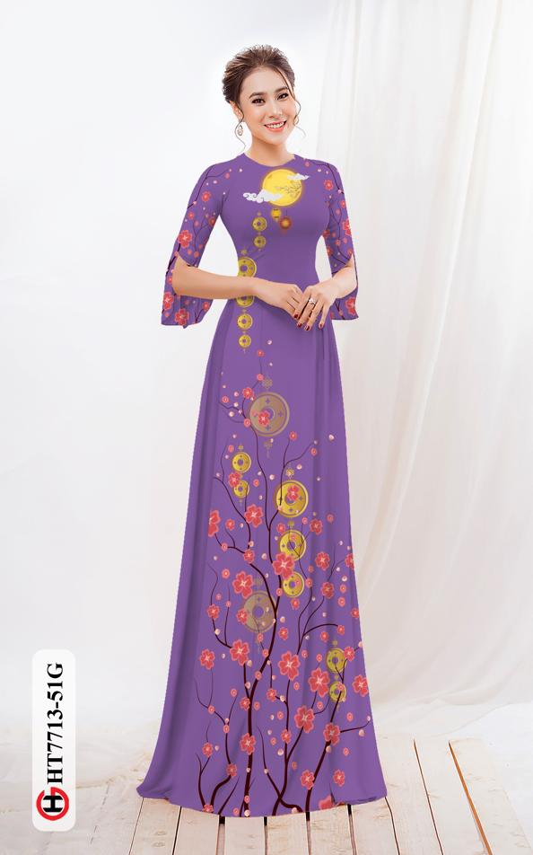Vải Áo Dài Hoa Đào mới ra AD HT7713 32 Vải Áo Dài Hoa Đào mới ra AD HT7713