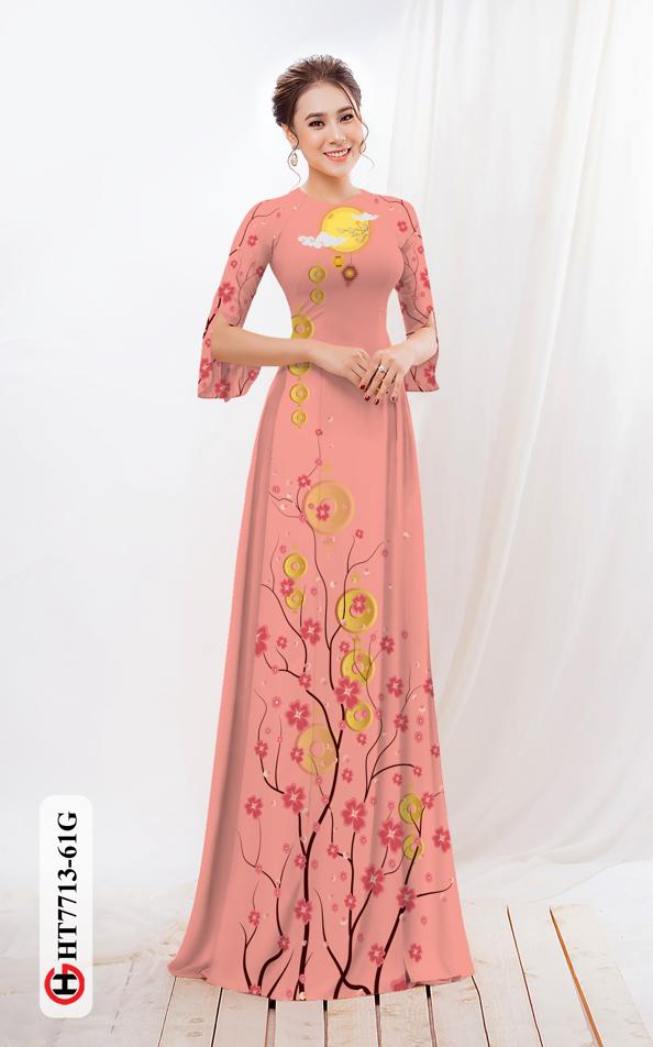Vải Áo Dài Hoa Đào mới ra AD HT7713 33 Vải Áo Dài Hoa Đào mới ra AD HT7713