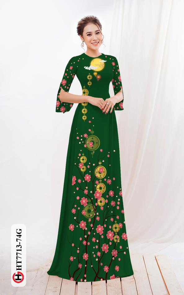 Vải Áo Dài Hoa Đào mới ra AD HT7713 35 Vải Áo Dài Hoa Đào mới ra AD HT7713