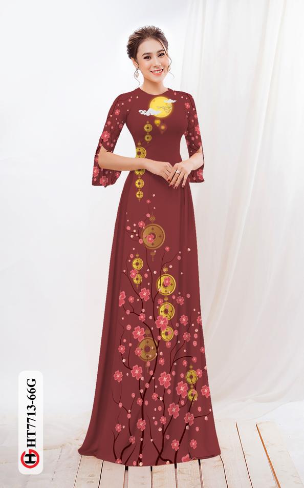 Vải Áo Dài Hoa Đào mới ra AD HT7713 34 Vải Áo Dài Hoa Đào mới ra AD HT7713