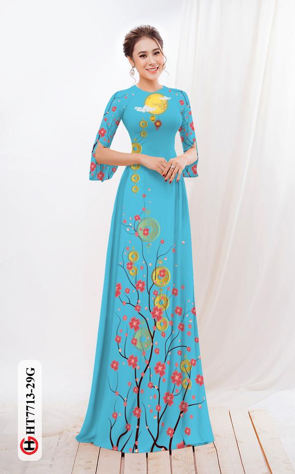 Vải Áo Dài Hoa Đào mới ra AD HT7713 42 Vải Áo Dài Hoa Đào mới ra AD HT7713