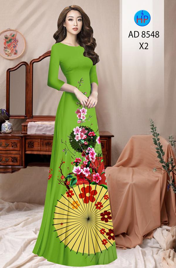 Vải Áo Dài Hoa Đào Đón Tết kiểu mới AD 8548