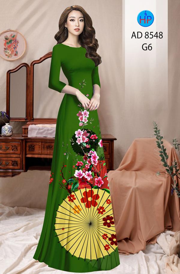 Vải Áo Dài Hoa Đào Đón Tết kiểu mới AD 8548