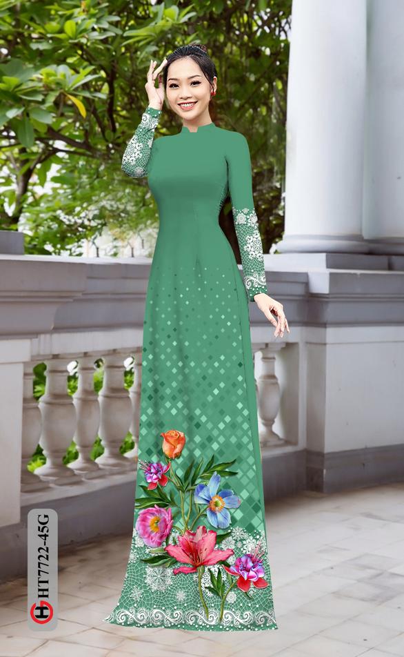 Vải Áo Dài Hoa In 3D mới ra AD HT7772 31 Vải Áo Dài Hoa In 3D mới ra AD HT7772