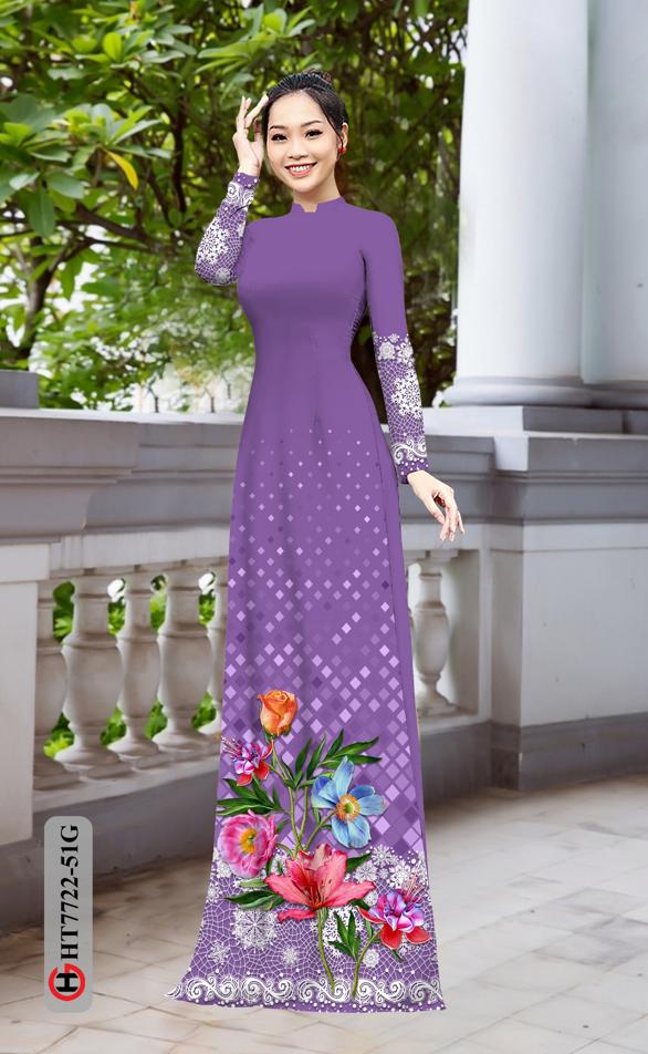 Vải Áo Dài Hoa In 3D mới ra AD HT7772 32 Vải Áo Dài Hoa In 3D mới ra AD HT7772