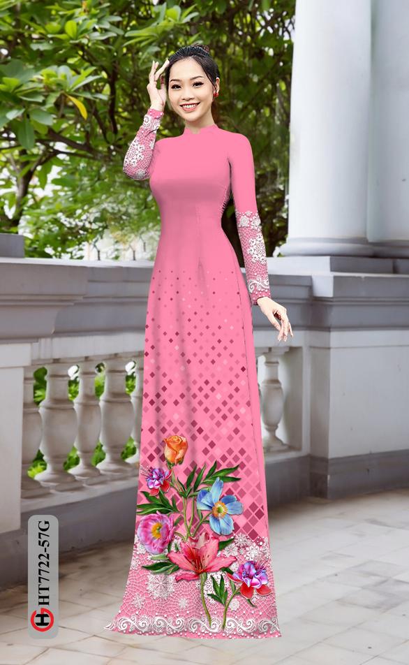 Vải Áo Dài Hoa In 3D mới ra AD HT7772 33 Vải Áo Dài Hoa In 3D mới ra AD HT7772