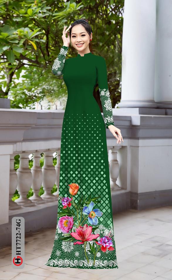 Vải Áo Dài Hoa In 3D mới ra AD HT7772 35 Vải Áo Dài Hoa In 3D mới ra AD HT7772
