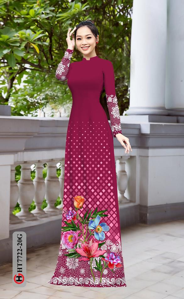 Vải Áo Dài Hoa In 3D mới ra AD HT7772 41 Vải Áo Dài Hoa In 3D mới ra AD HT7772