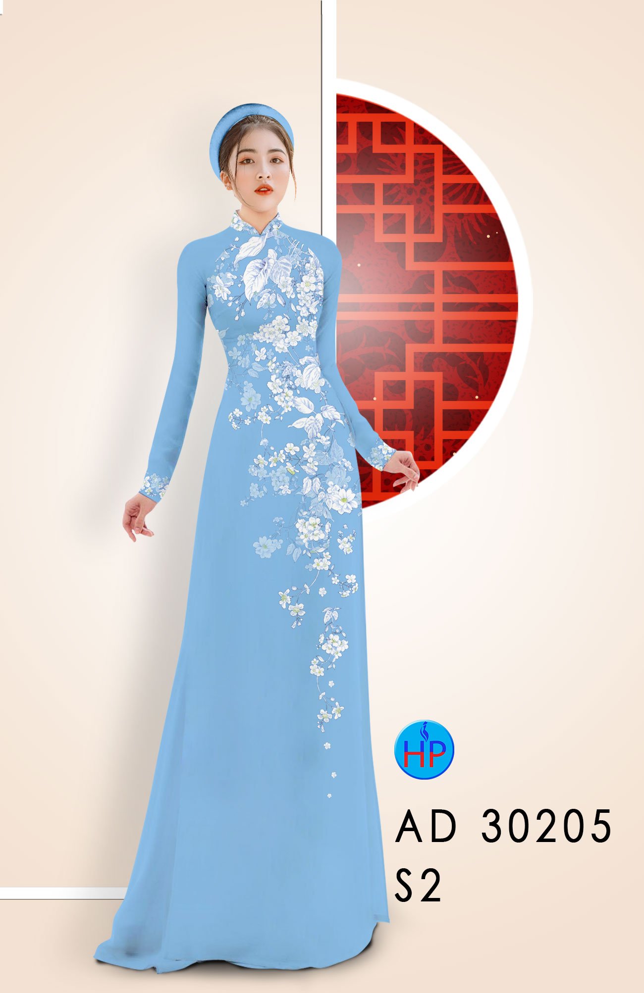 Vải Áo Dài Hoa In 3D kiểu mới AD 30205 42 Vải Áo Dài Hoa In 3D kiểu mới AD 30205