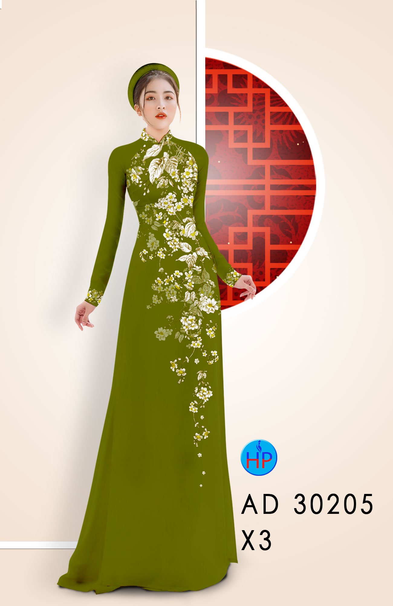 Vải Áo Dài Hoa In 3D kiểu mới AD 30205 41 Vải Áo Dài Hoa In 3D kiểu mới AD 30205