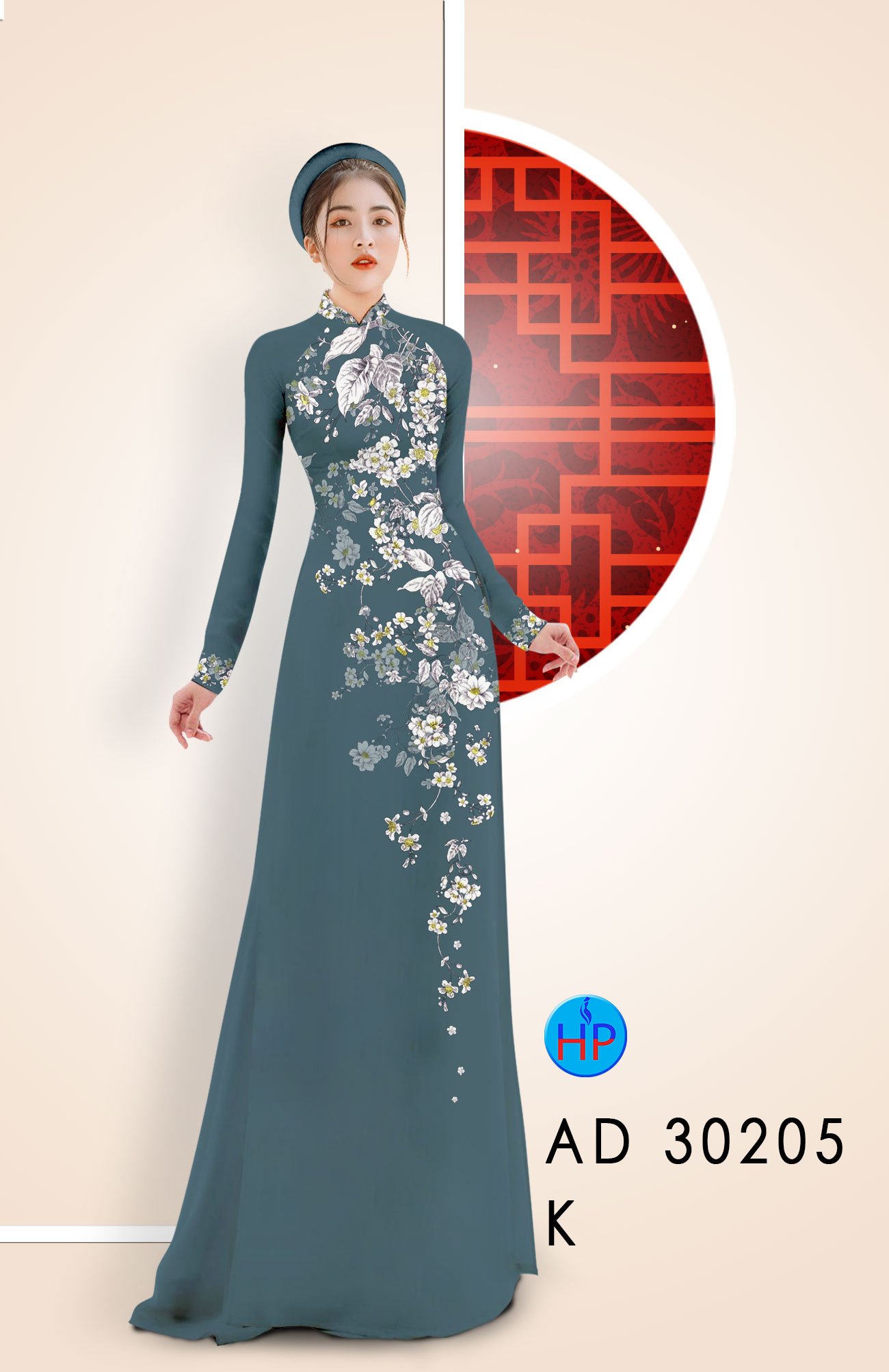 Vải Áo Dài Hoa In 3D kiểu mới AD 30205 40 Vải Áo Dài Hoa In 3D kiểu mới AD 30205