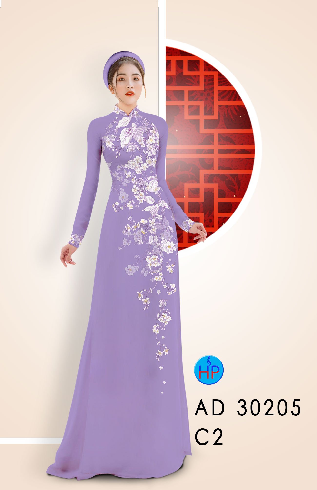Vải Áo Dài Hoa In 3D kiểu mới AD 30205 47 Vải Áo Dài Hoa In 3D kiểu mới AD 30205