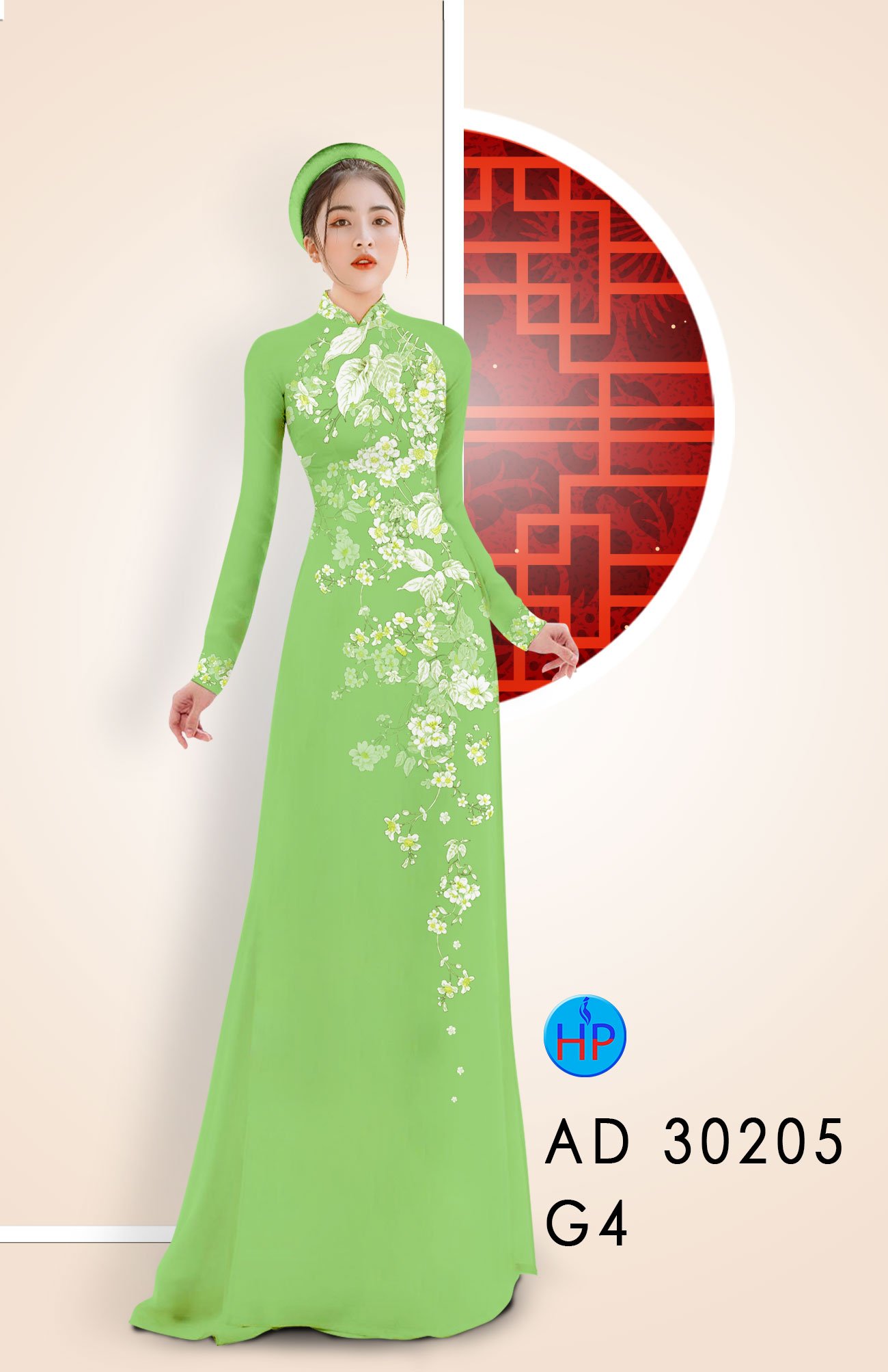 Vải Áo Dài Hoa In 3D kiểu mới AD 30205 43 Vải Áo Dài Hoa In 3D kiểu mới AD 30205