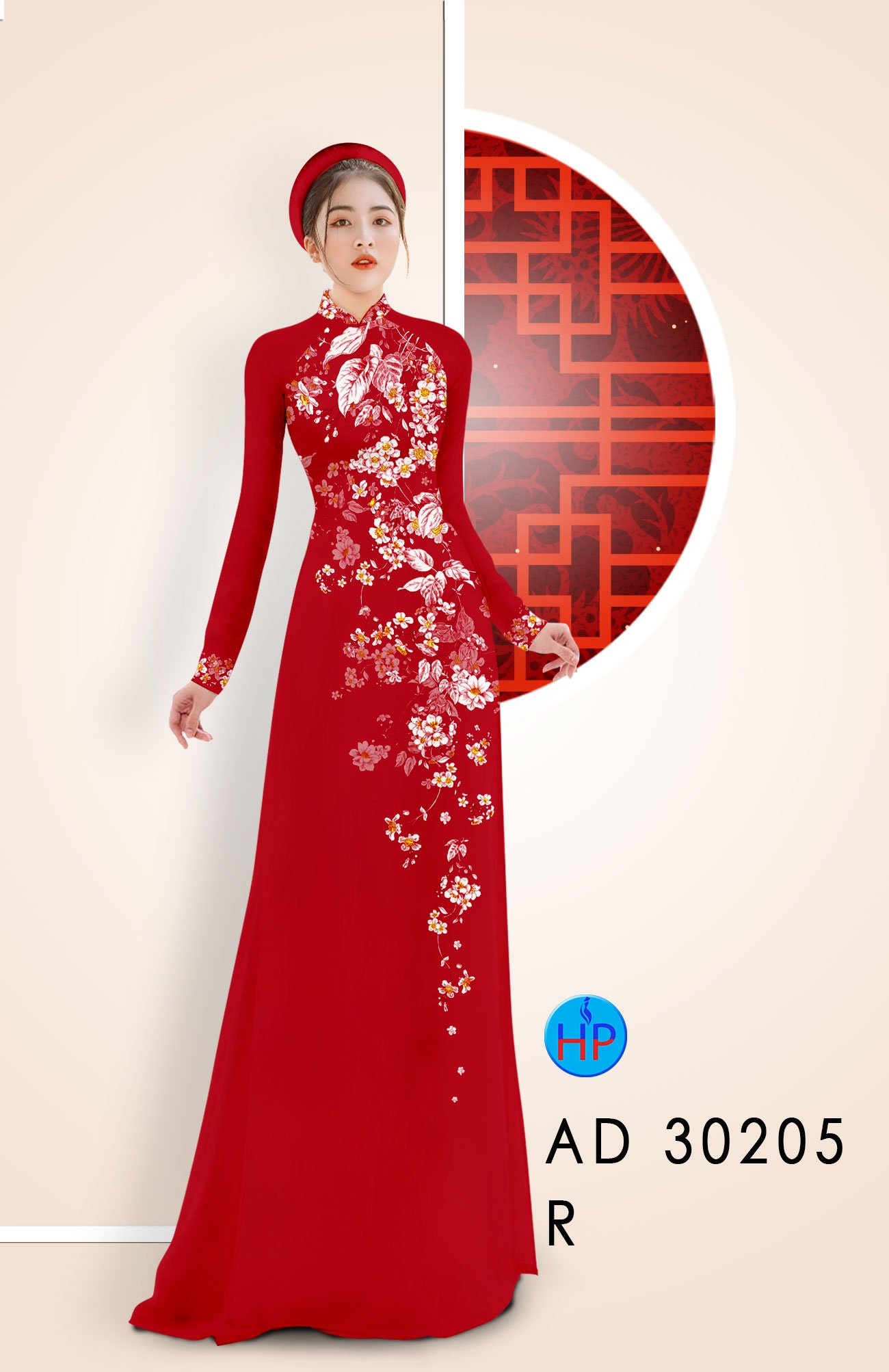 Vải Áo Dài Hoa In 3D kiểu mới AD 30205 52 Vải Áo Dài Hoa In 3D kiểu mới AD 30205