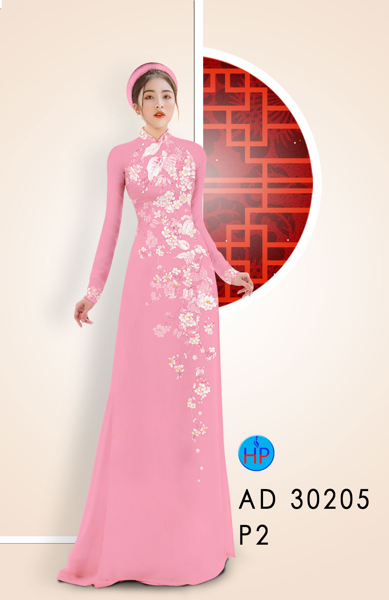 Vải Áo Dài Hoa In 3D kiểu mới AD 30205 51 Vải Áo Dài Hoa In 3D kiểu mới AD 30205