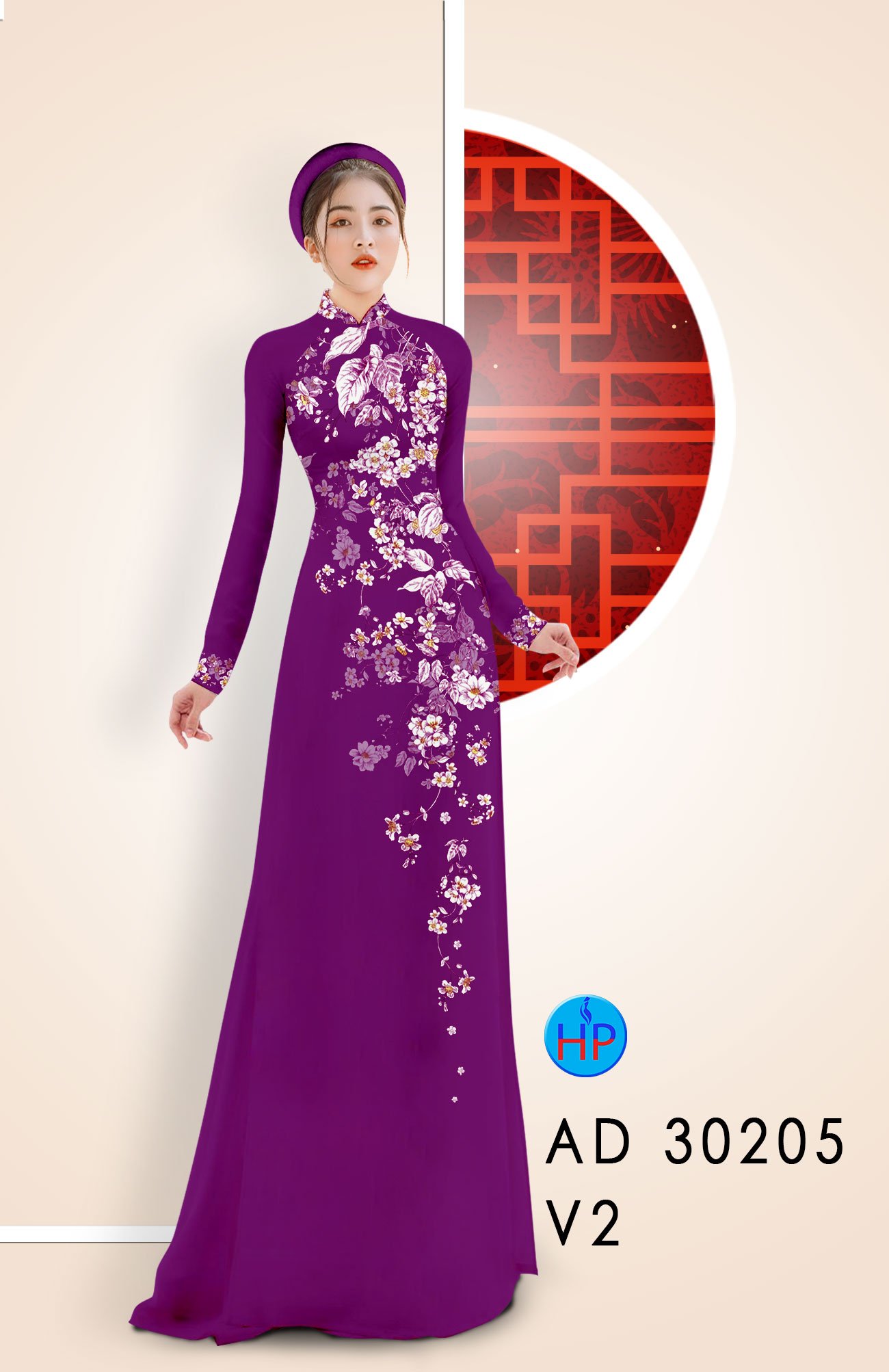 Vải Áo Dài Hoa In 3D kiểu mới AD 30205 49 Vải Áo Dài Hoa In 3D kiểu mới AD 30205