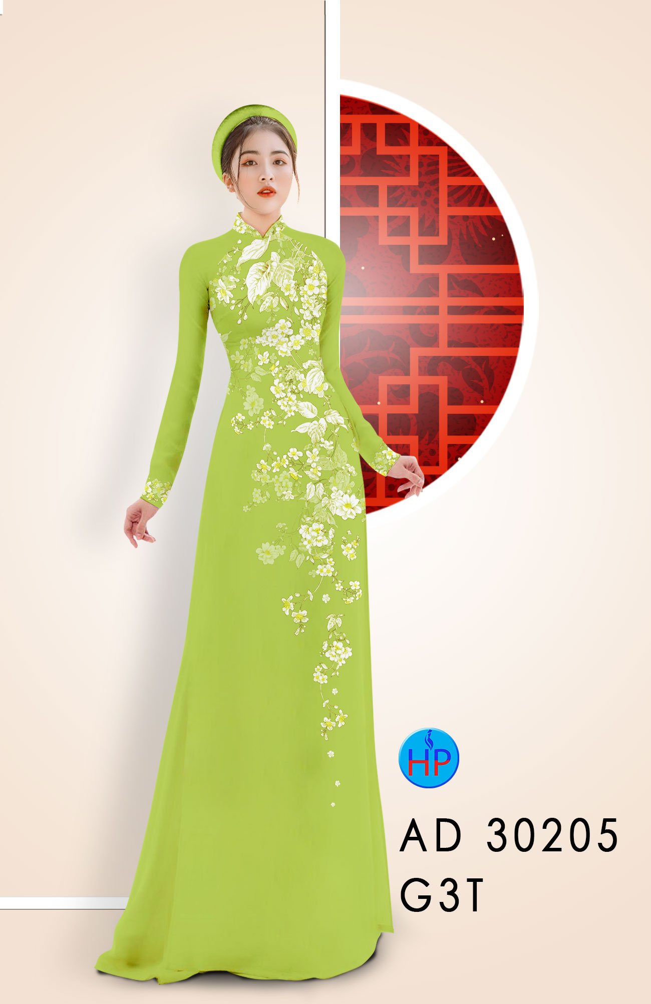 Vải Áo Dài Hoa In 3D kiểu mới AD 30205 53 Vải Áo Dài Hoa In 3D kiểu mới AD 30205