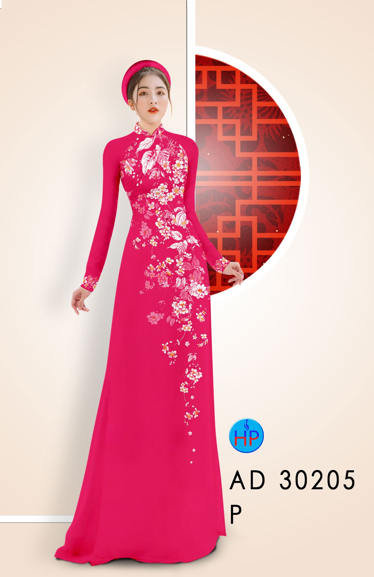 Vải Áo Dài Hoa In 3D kiểu mới AD 30205 55 Vải Áo Dài Hoa In 3D kiểu mới AD 30205