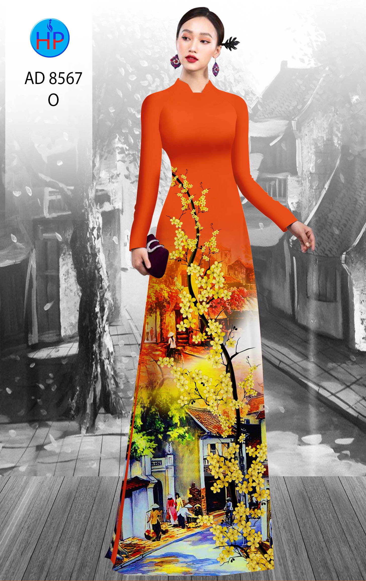 Vải Áo Dài Hoa Mai Vàng mới ra AD 8567 51 Vải Áo Dài Hoa Mai Vàng mới ra AD 8567