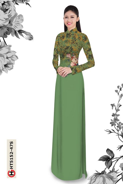 Vải Áo Dài Hoa In 3D mới ra AD HT5152 41 Vải Áo Dài Hoa In 3D mới ra AD HT5152