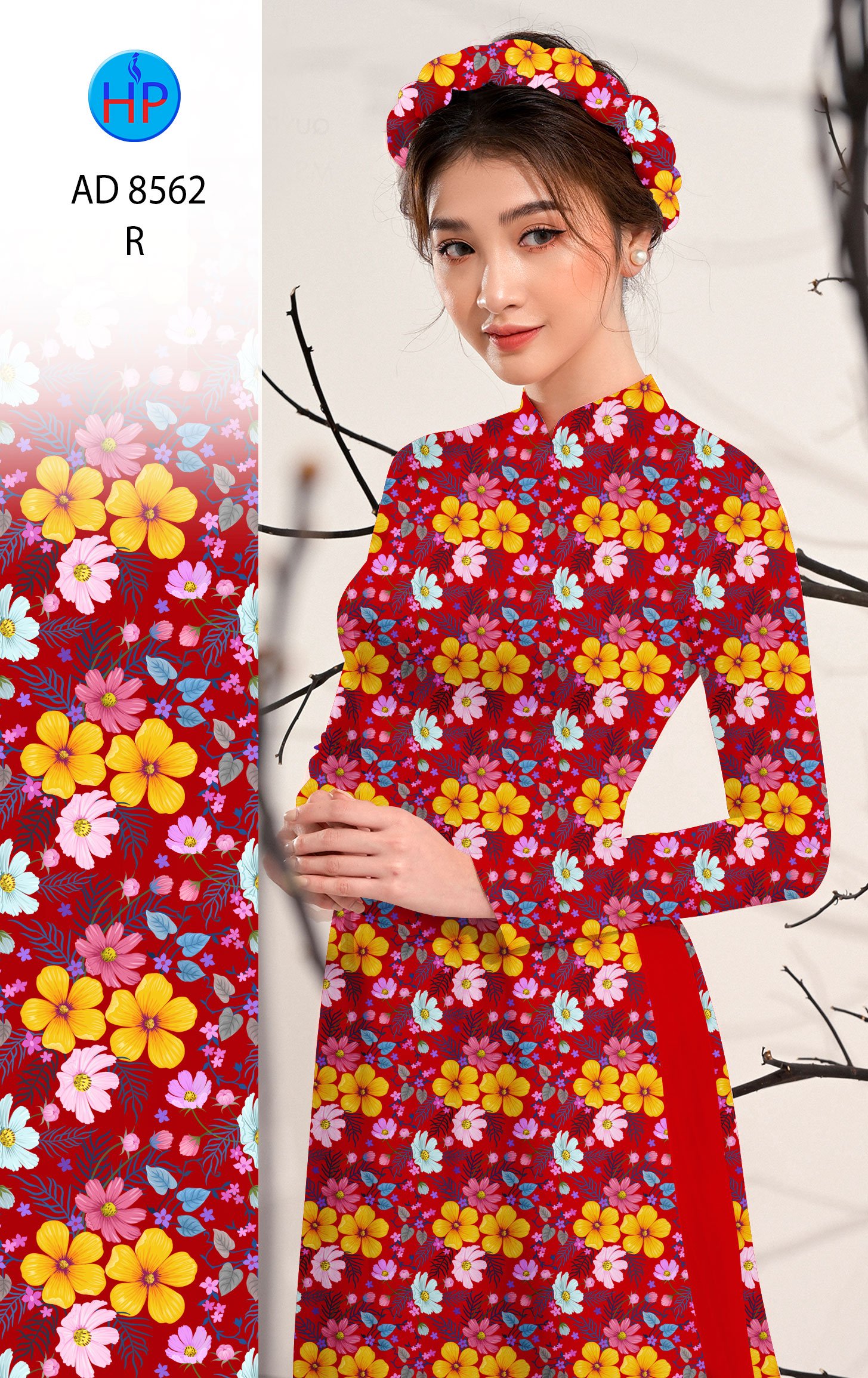 Vải Áo Dài Hoa Nhí kiểu mới AD 8526