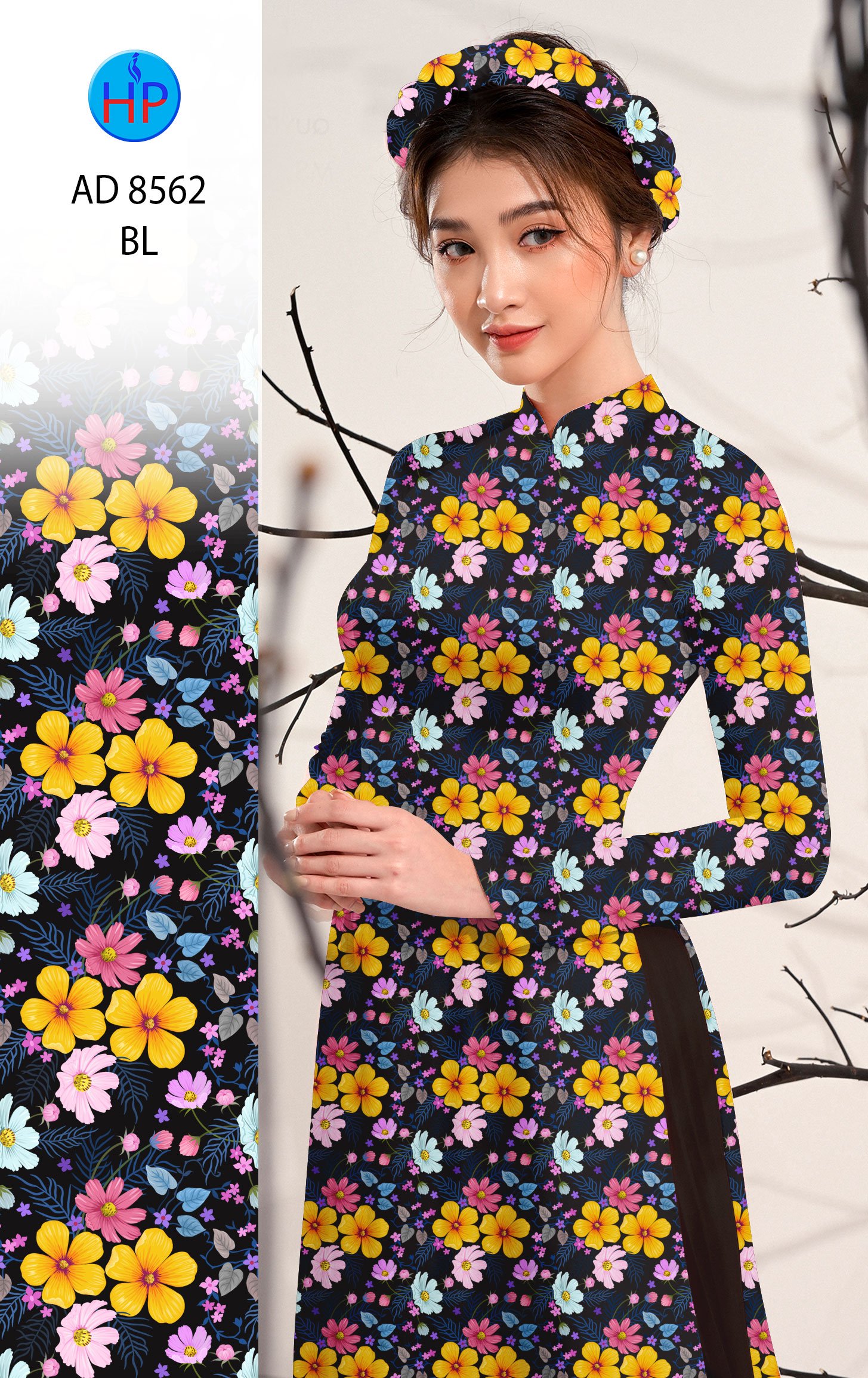 Vải Áo Dài Hoa Nhí kiểu mới AD 8526