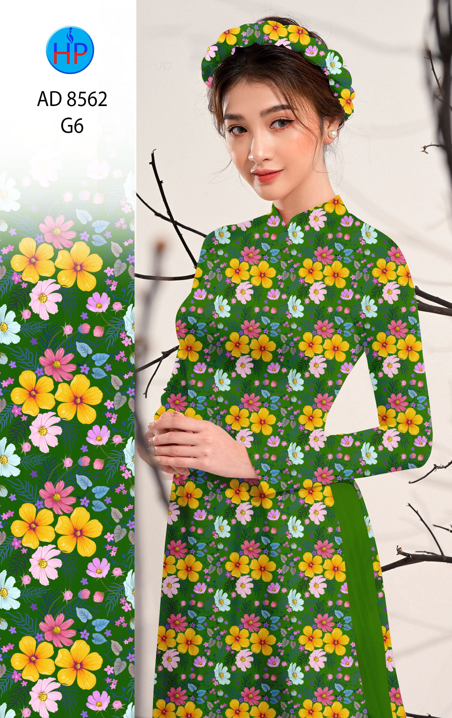 Vải Áo Dài Hoa Nhí kiểu mới AD 8526
