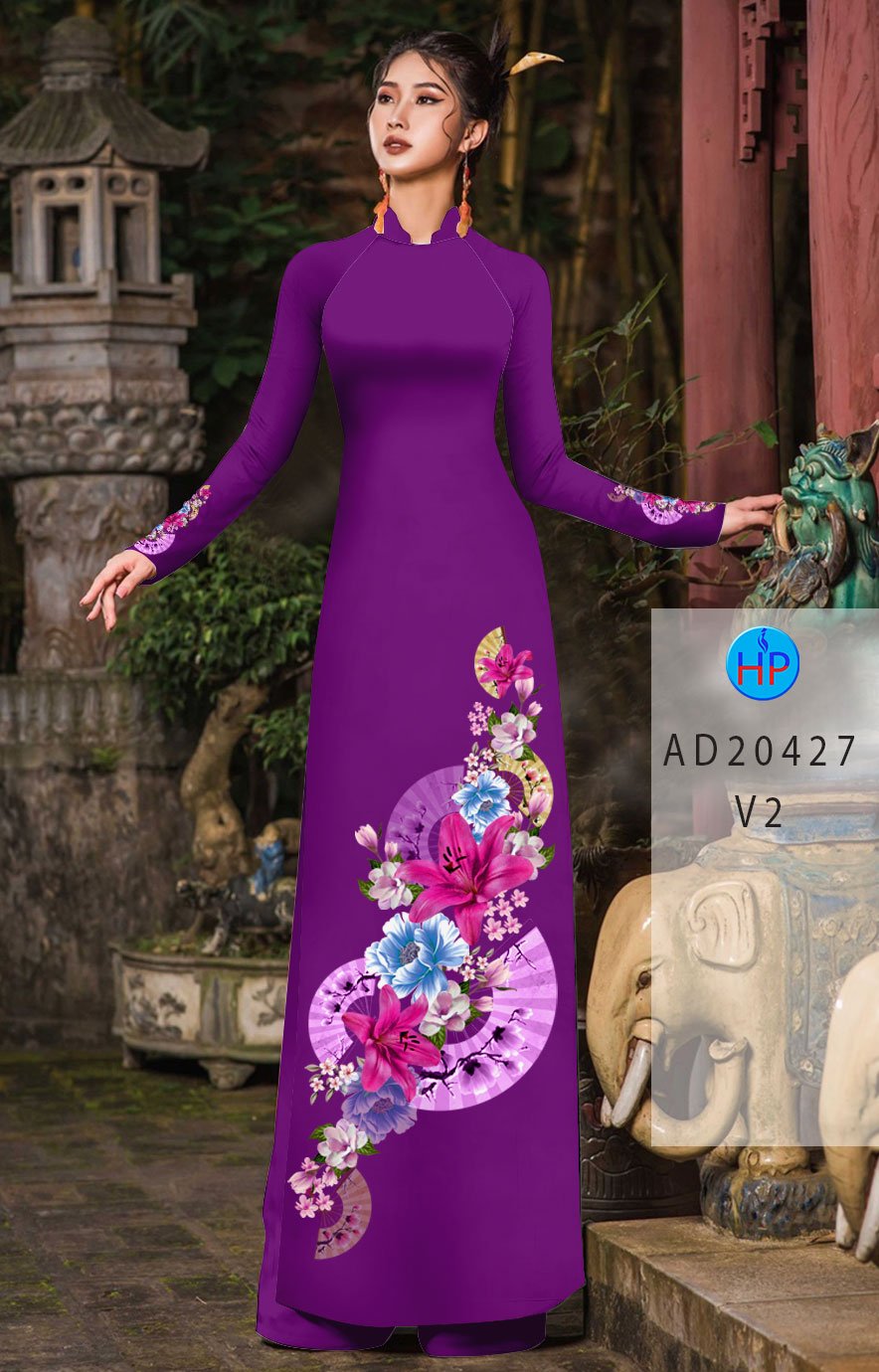 Vải Áo Dài Hoa Ly mới ra AD 20427 40 Vải Áo Dài Hoa Ly mới ra AD 20427