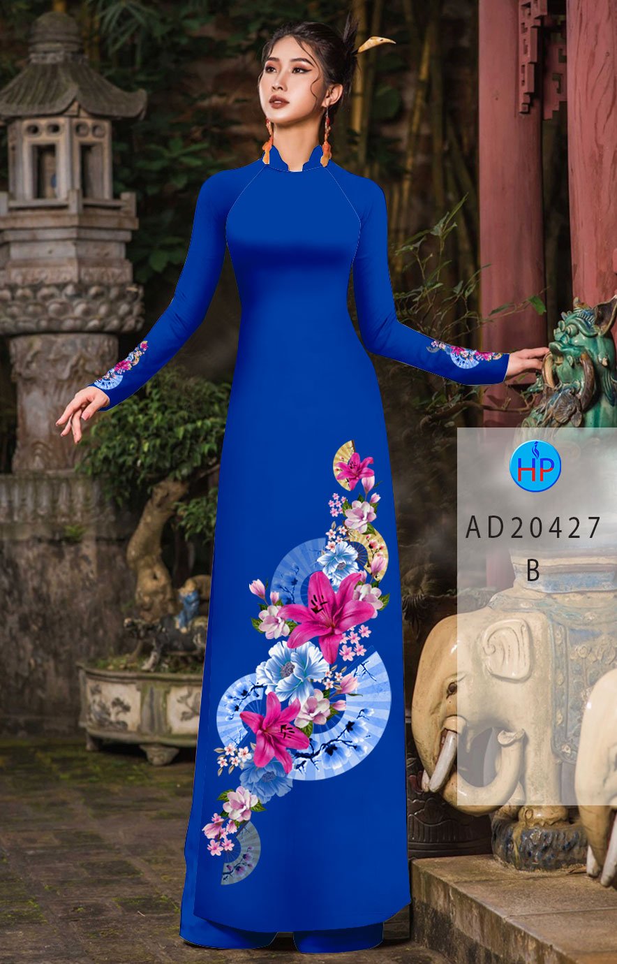 Vải Áo Dài Hoa Ly mới ra AD 20427 45 Vải Áo Dài Hoa Ly mới ra AD 20427