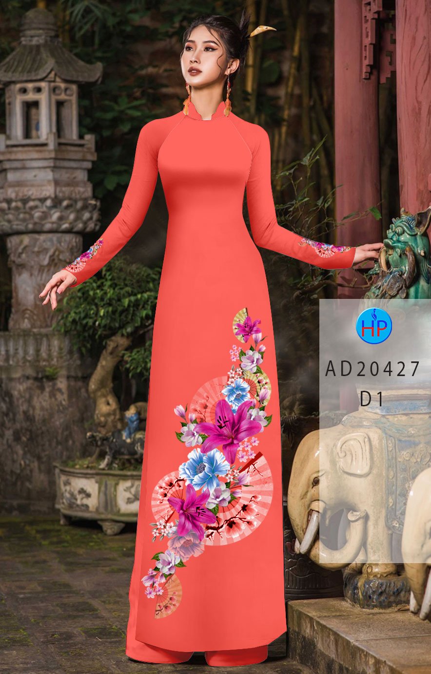 Vải Áo Dài Hoa Ly mới ra AD 20427 50 Vải Áo Dài Hoa Ly mới ra AD 20427