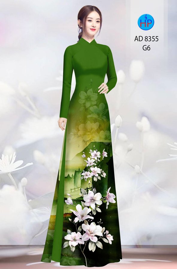 Vải Áo Dài Hoa In 3D thiết kế 2020 AD 8355 36 Vải Áo Dài Hoa In 3D thiết kế 2020 AD 8355