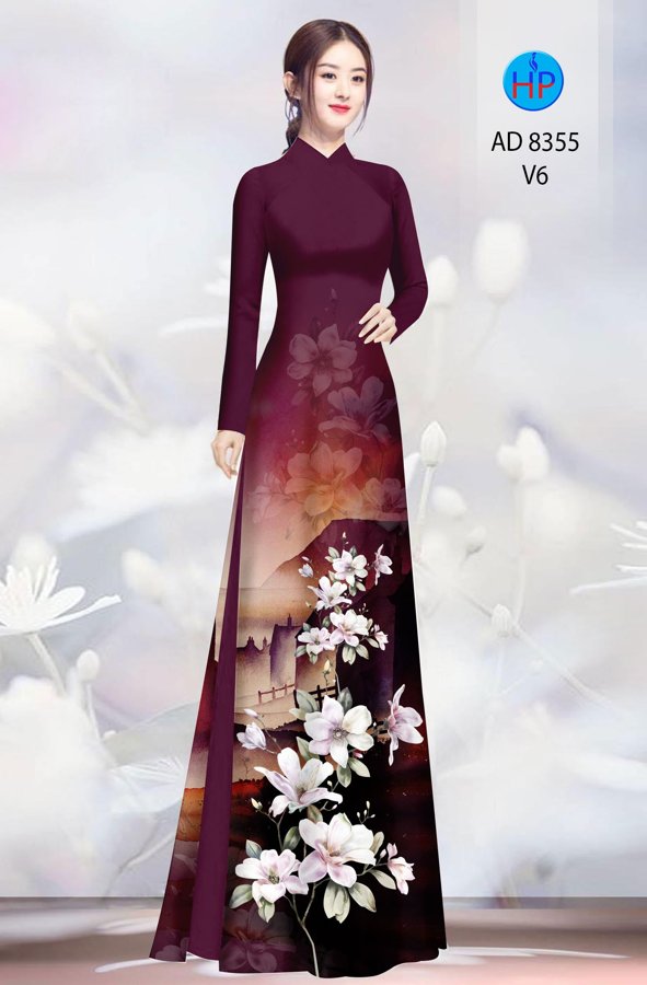 Vải Áo Dài Hoa In 3D thiết kế 2020 AD 8355 43 Vải Áo Dài Hoa In 3D thiết kế 2020 AD 8355