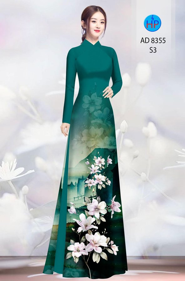 Vải Áo Dài Hoa In 3D thiết kế 2020 AD 8355 41 Vải Áo Dài Hoa In 3D thiết kế 2020 AD 8355