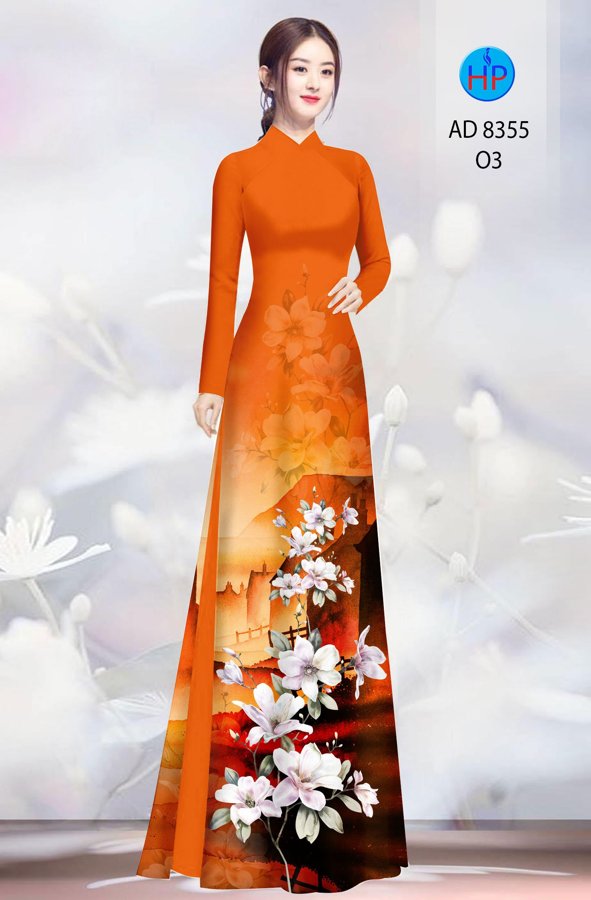 Vải Áo Dài Hoa In 3D thiết kế 2020 AD 8355 40 Vải Áo Dài Hoa In 3D thiết kế 2020 AD 8355
