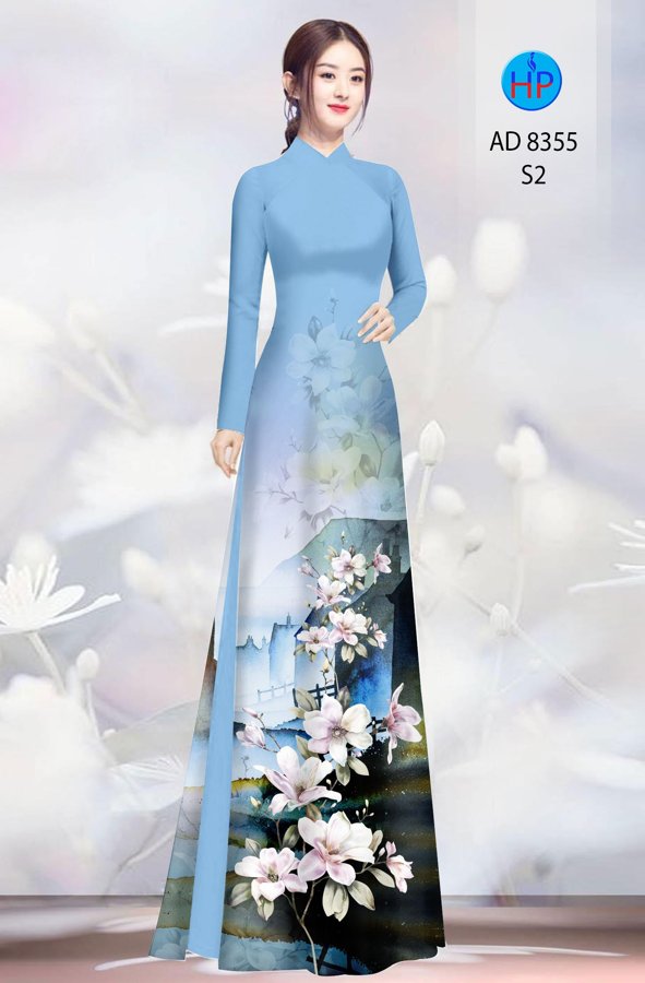 Vải Áo Dài Hoa In 3D thiết kế 2020 AD 8355 47 Vải Áo Dài Hoa In 3D thiết kế 2020 AD 8355