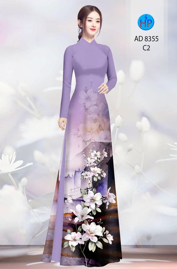 Vải Áo Dài Hoa In 3D thiết kế 2020 AD 8355 52 Vải Áo Dài Hoa In 3D thiết kế 2020 AD 8355