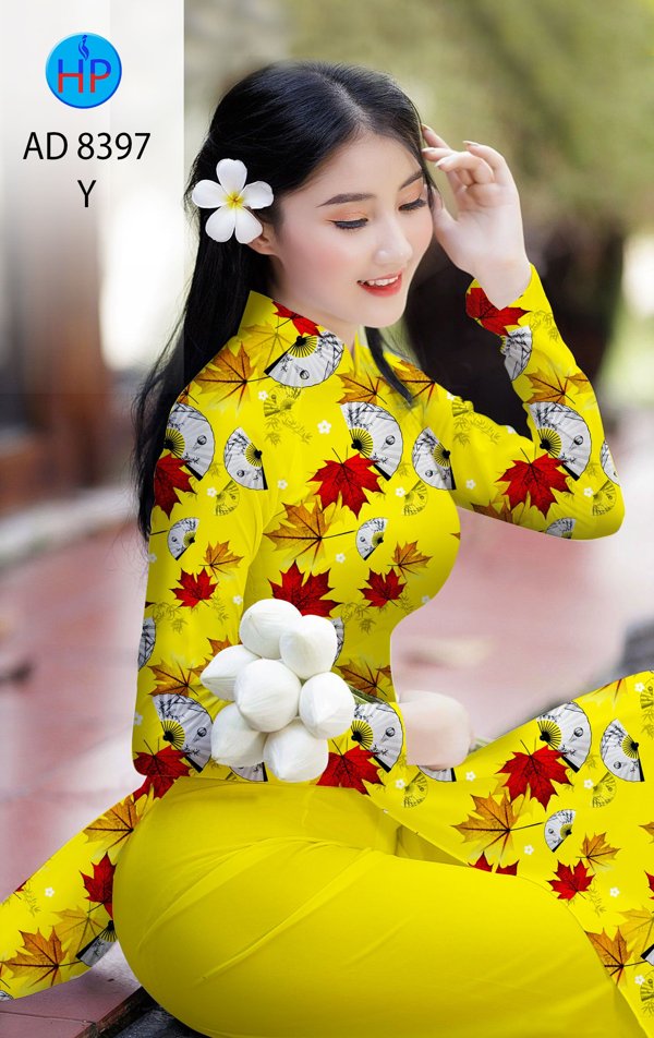 Vải Áo Dài Lá Phong kiểu mới AD 8397 38 Vải Áo Dài Lá Phong kiểu mới AD 8397