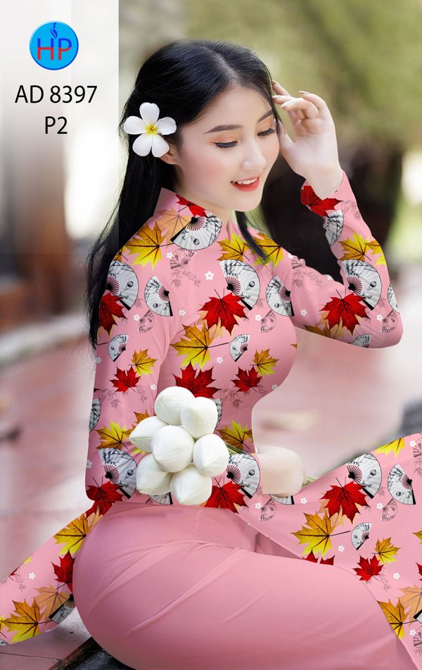 Vải Áo Dài Lá Phong kiểu mới AD 8397 40 Vải Áo Dài Lá Phong kiểu mới AD 8397
