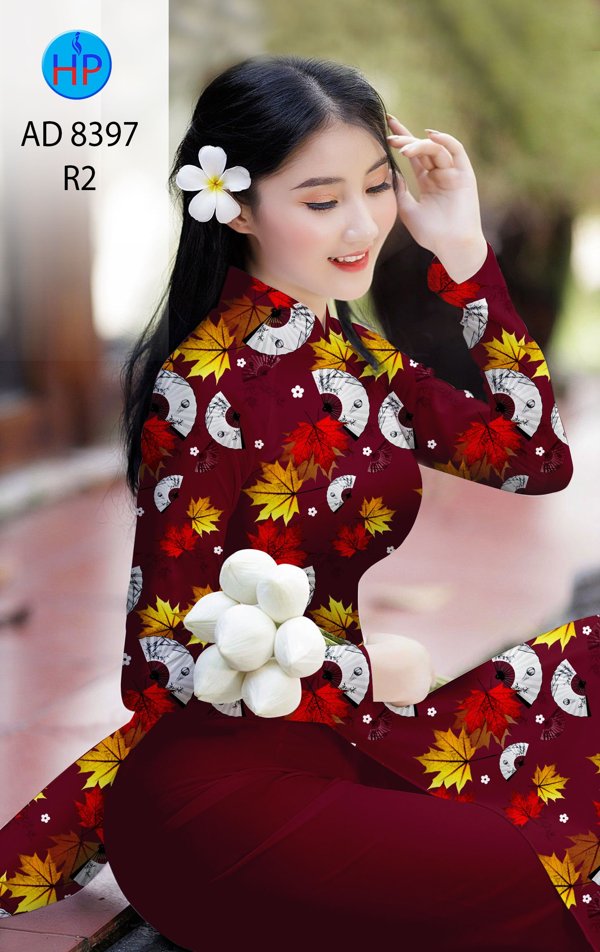 Vải Áo Dài Lá Phong kiểu mới AD 8397 42 Vải Áo Dài Lá Phong kiểu mới AD 8397