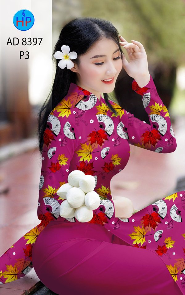 Vải Áo Dài Lá Phong kiểu mới AD 8397 41 Vải Áo Dài Lá Phong kiểu mới AD 8397