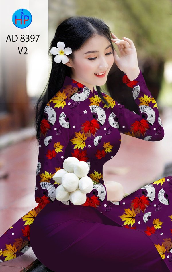 Vải Áo Dài Lá Phong kiểu mới AD 8397 43 Vải Áo Dài Lá Phong kiểu mới AD 8397