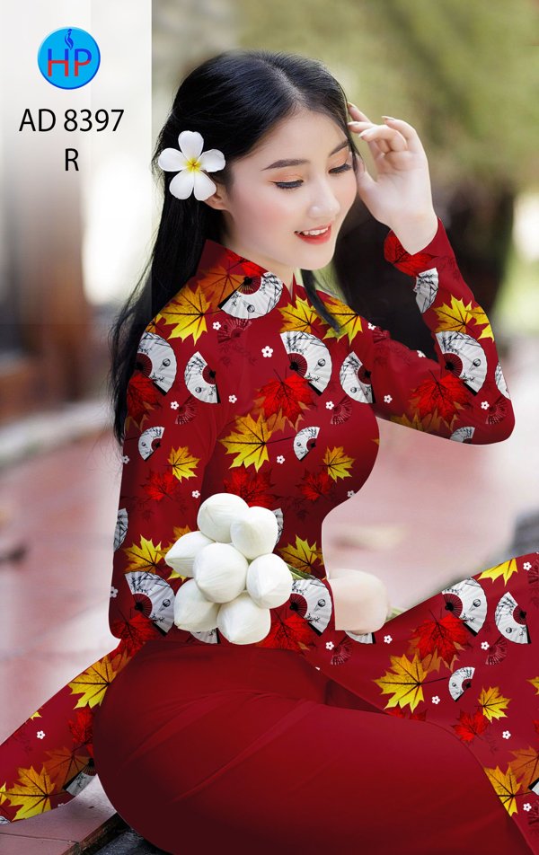 Vải Áo Dài Lá Phong kiểu mới AD 8397 44 Vải Áo Dài Lá Phong kiểu mới AD 8397