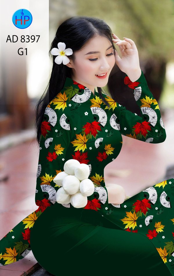 Vải Áo Dài Lá Phong kiểu mới AD 8397 47 Vải Áo Dài Lá Phong kiểu mới AD 8397