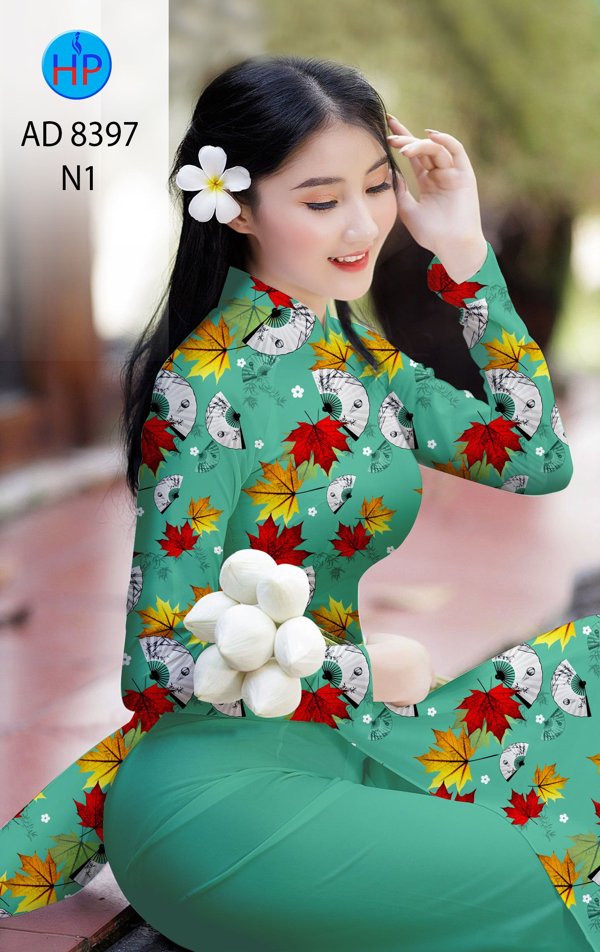 Vải Áo Dài Lá Phong kiểu mới AD 8397 52 Vải Áo Dài Lá Phong kiểu mới AD 8397