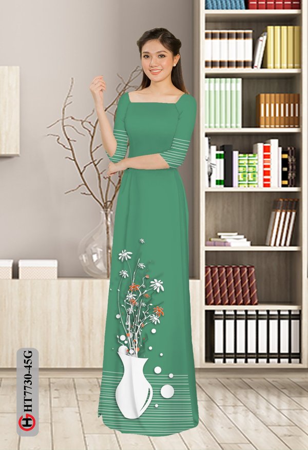 Vải Áo Dài Hoa In 3D mới ra AD HT7730 31 Vải Áo Dài Hoa In 3D mới ra AD HT7730