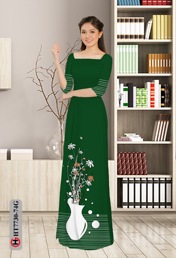 Vải Áo Dài Hoa In 3D mới ra AD HT7730 35 Vải Áo Dài Hoa In 3D mới ra AD HT7730
