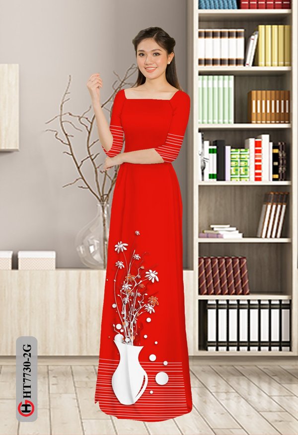 Vải Áo Dài Hoa In 3D mới ra AD HT7730 37 Vải Áo Dài Hoa In 3D mới ra AD HT7730