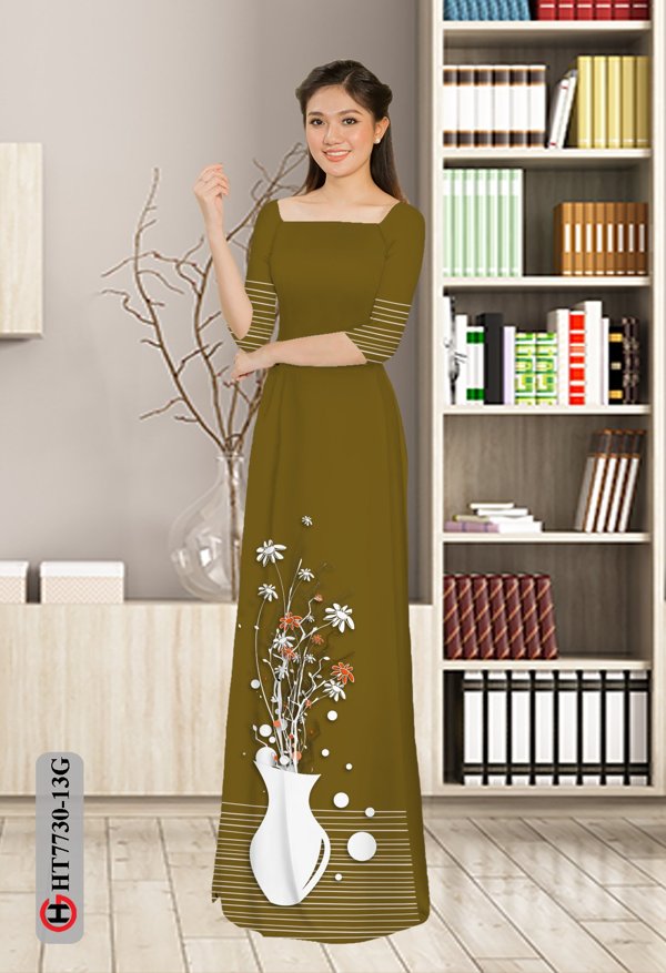 Vải Áo Dài Hoa In 3D mới ra AD HT7730 39 Vải Áo Dài Hoa In 3D mới ra AD HT7730