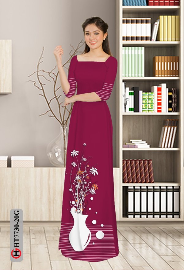 Vải Áo Dài Hoa In 3D mới ra AD HT7730 40 Vải Áo Dài Hoa In 3D mới ra AD HT7730
