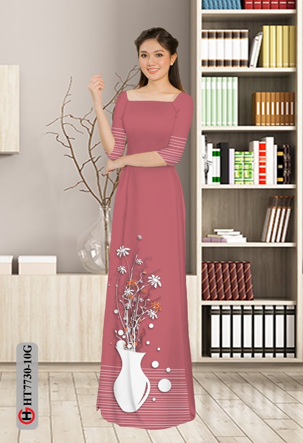 Vải Áo Dài Hoa In 3D mới ra AD HT7730 38 Vải Áo Dài Hoa In 3D mới ra AD HT7730